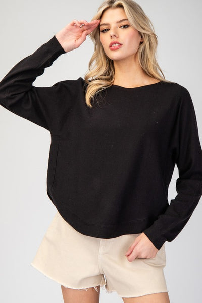 Solid Long Sleeve Sweater Top