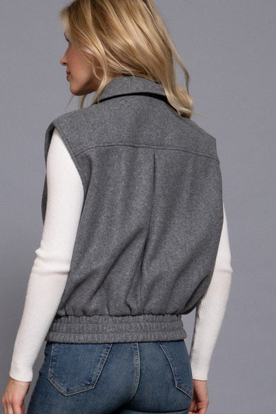 Notched Collar Soft Felt Vest