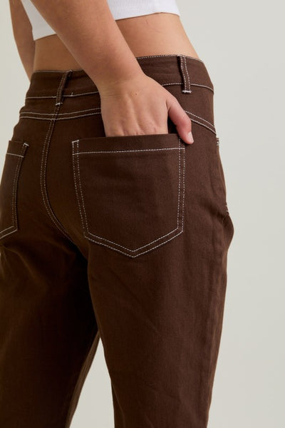 Mid Rise Boot Cut Pants