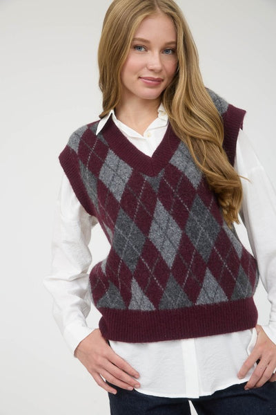 Argyle Knit Vest