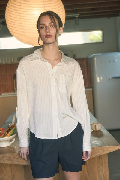 Pinstripe Collared Button Down