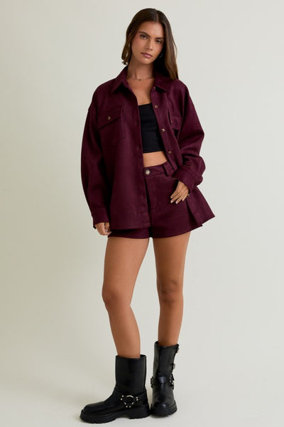 Collared Suede Shacket