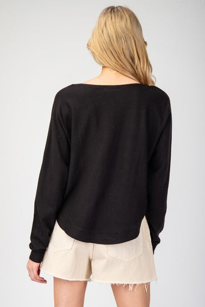 Solid Long Sleeve Sweater Top