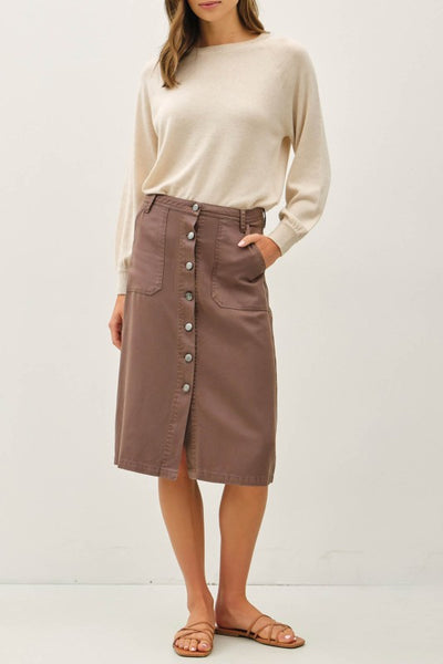 Tencel Blend Button Up Skirt