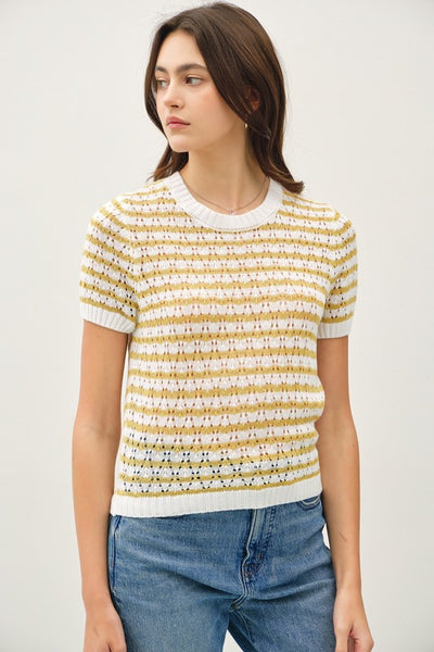 Crochet Knit Sweater Tee