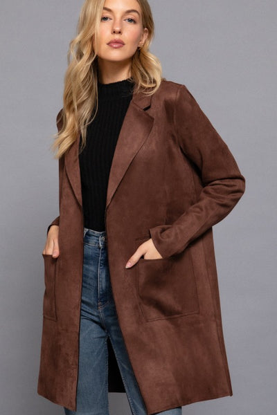 Long Faux Suede Jacket