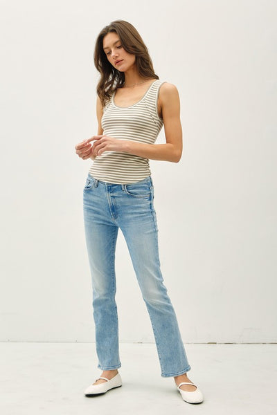 Stripe Ribbed Cotton Tank