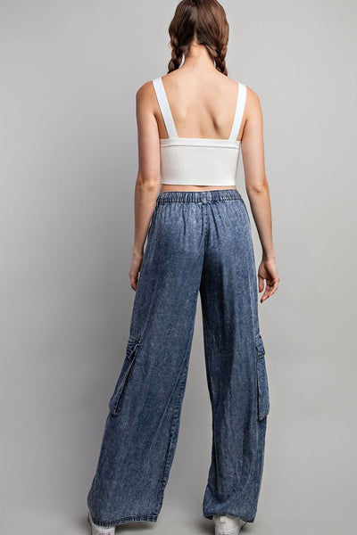 Cargo Denim Wide Pants