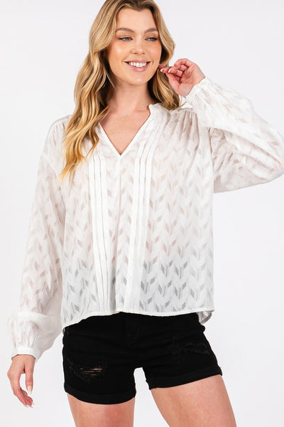 Jacquard V Neck Shirt