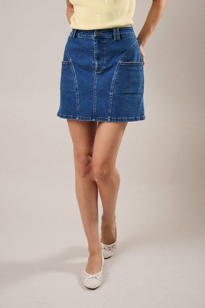 Stretchy Denim Mini Skirt