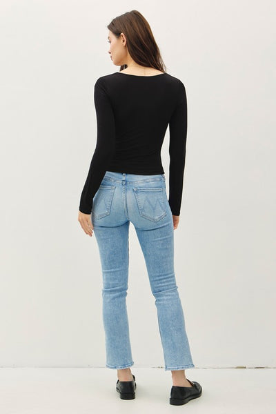 Basic Square Neck Long Sleeve Top (Three Colours)