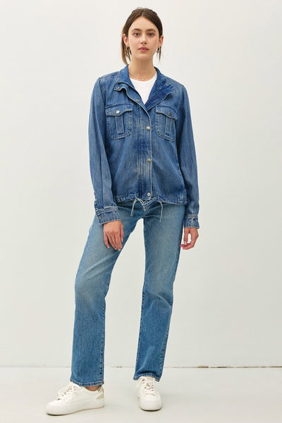 Denim Look Tencel Utility Jacket