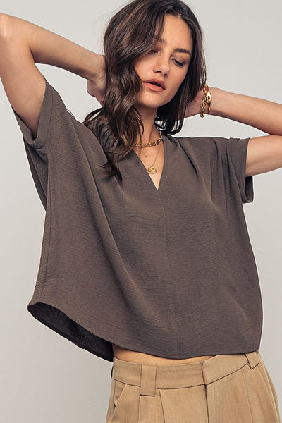 Oversized Folded Short Sleeve Top