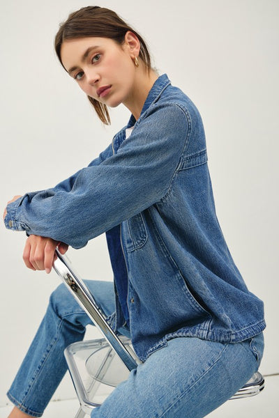 Denim Look Tencel Utility Jacket