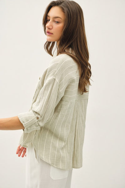 Striped Cotton Gauze Top