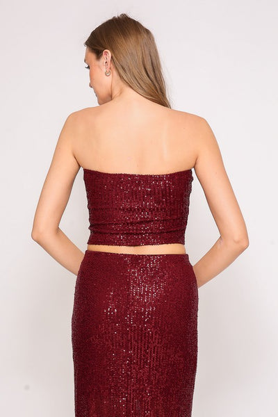 Sequin Strapless Glam Top  (3 Colours)