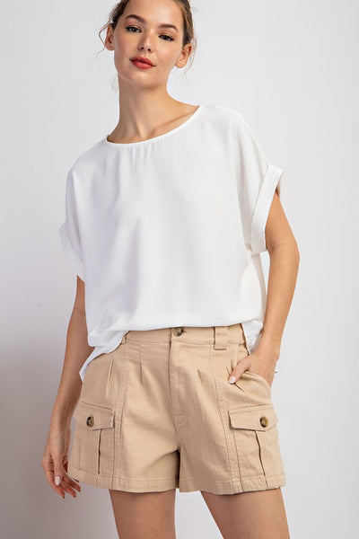 Solid Short Sleeve Top