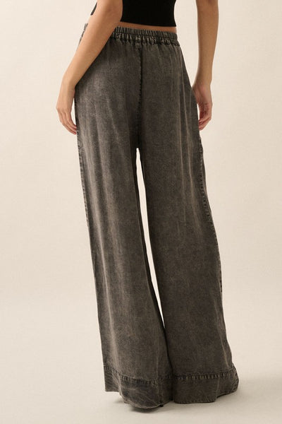 Mineral Washed Wide Leg Pants