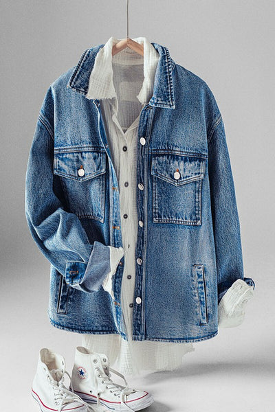 Kayla Denim Wash Over Sized Jacket