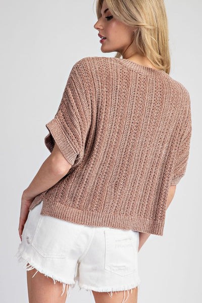 Ultra Soft Short Sleeve Sweater Top