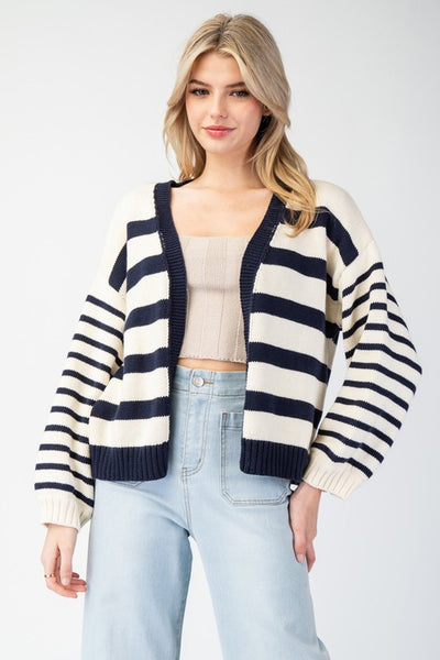 Striped Cropped Cardigan