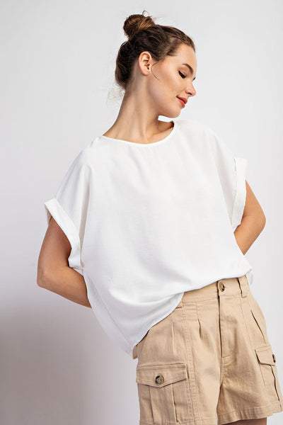 Solid Short Sleeve Top