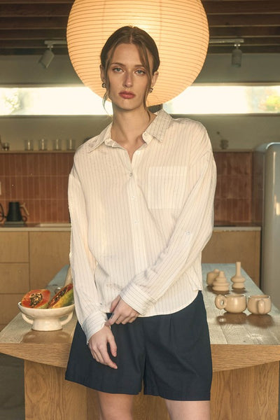 Pinstripe Collared Button Down