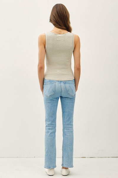 Stripe Ribbed Cotton Tank