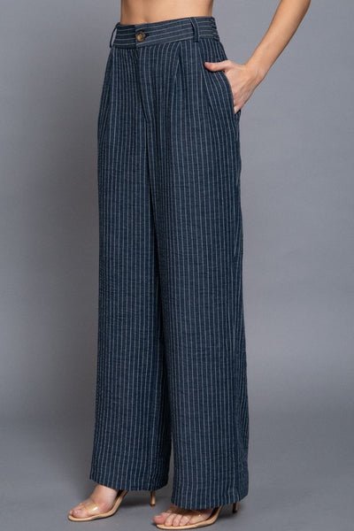 Stripe Linen Long Pants