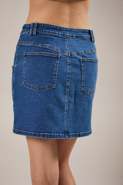 Stretchy Denim Mini Skirt