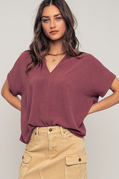 Oversized Folded Short Sleeve Top