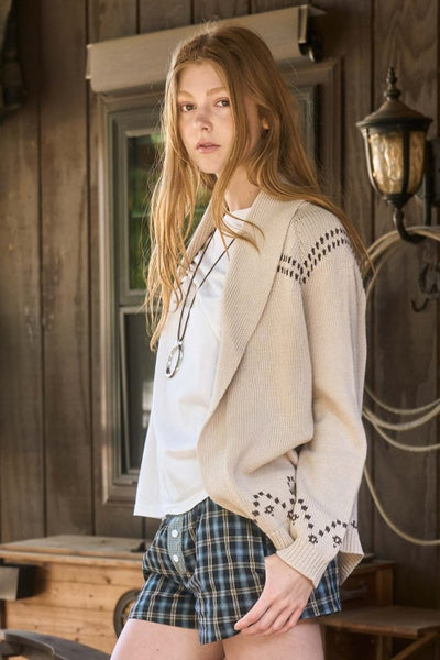 Horse Shawl Knit Cardigan