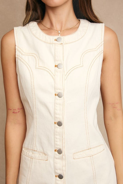 Stitch Detail Button Down Dress