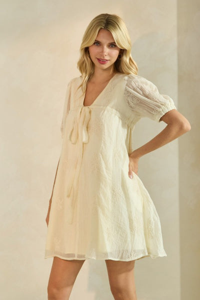 Lace Sleeve Ditsy Floral Dress