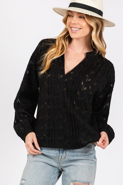 Jacquard V Neck Shirt