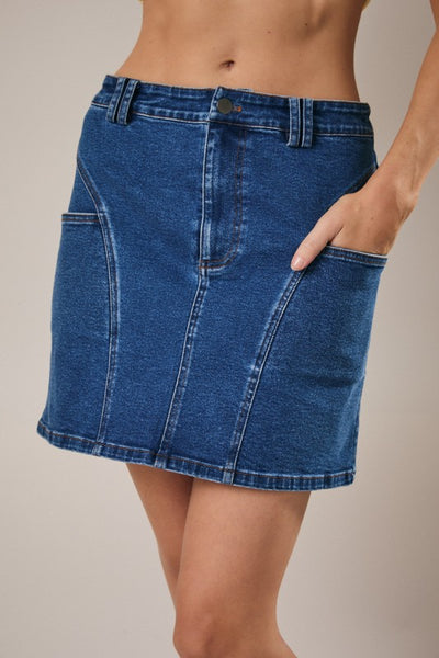 Stretchy Denim Mini Skirt