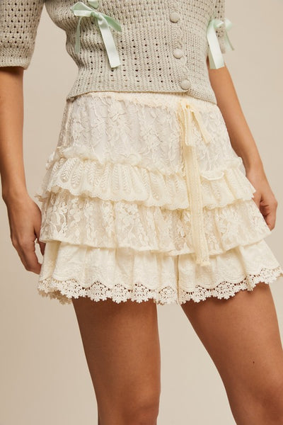 Lace Ruffled Shorts