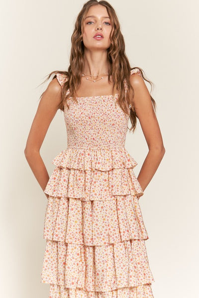 Tiered Ruffle Midi Dress
