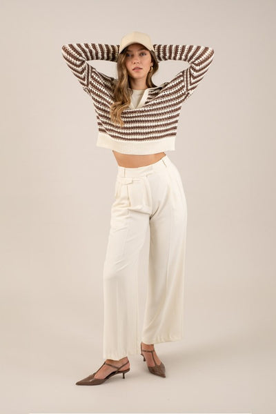 High Waist Pleated Dress Pants