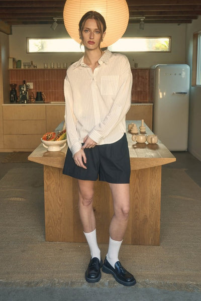 Pinstripe Collared Button Down