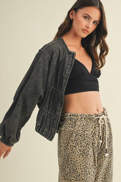 Batwing Sleeve Denim Jacket