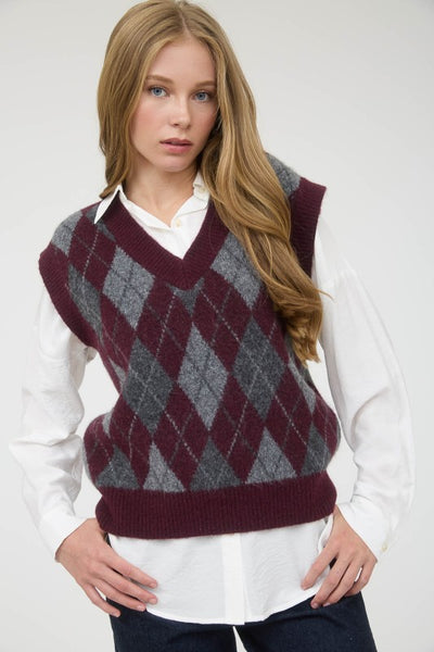 Argyle Knit Vest