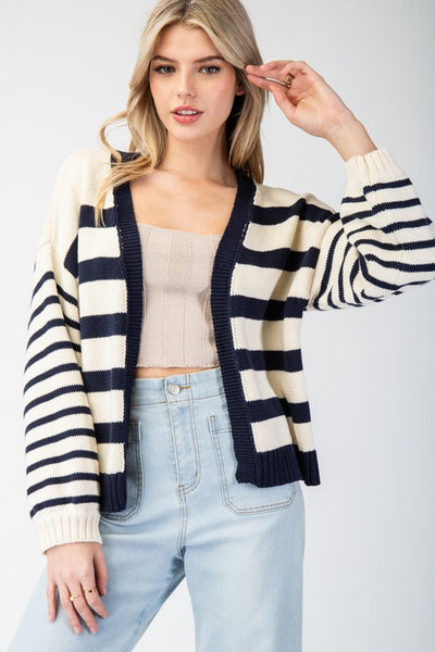 Striped Cropped Cardigan