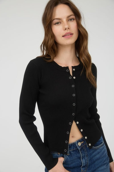 Snap Button Knit Cardigan