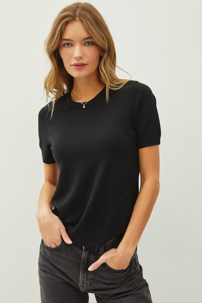 Ultra Soft Basic Short Sleeve Sweater Tee