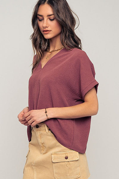 Oversized Folded Short Sleeve Top