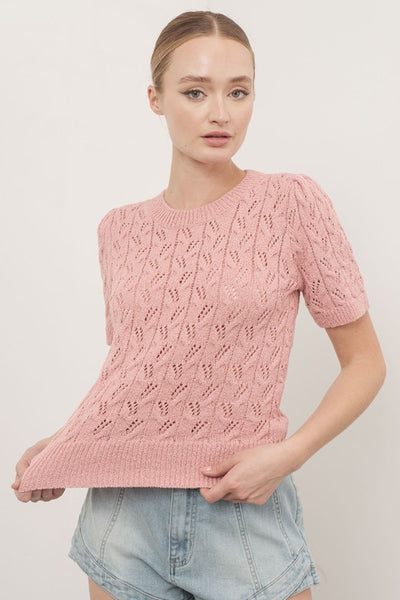 Raina Pointelle Knit Sweater