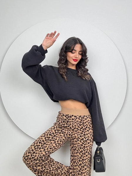 Leopard Print Wide Pants