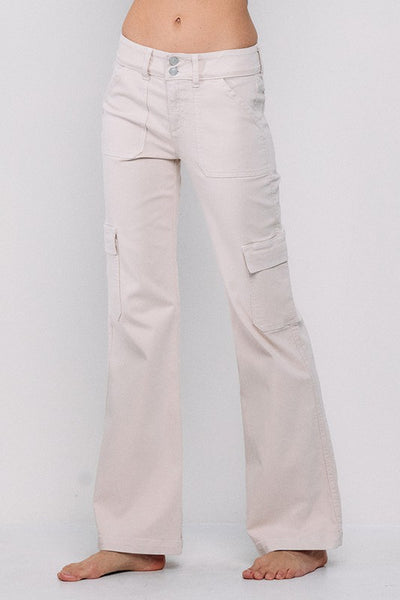 Mid Rise Slim Bootcut Cargo Pants