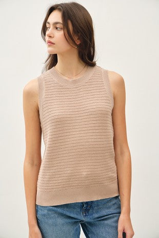 Round Neck Relaxed Sweater Tank